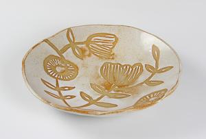 Stoneware platter in Shino 